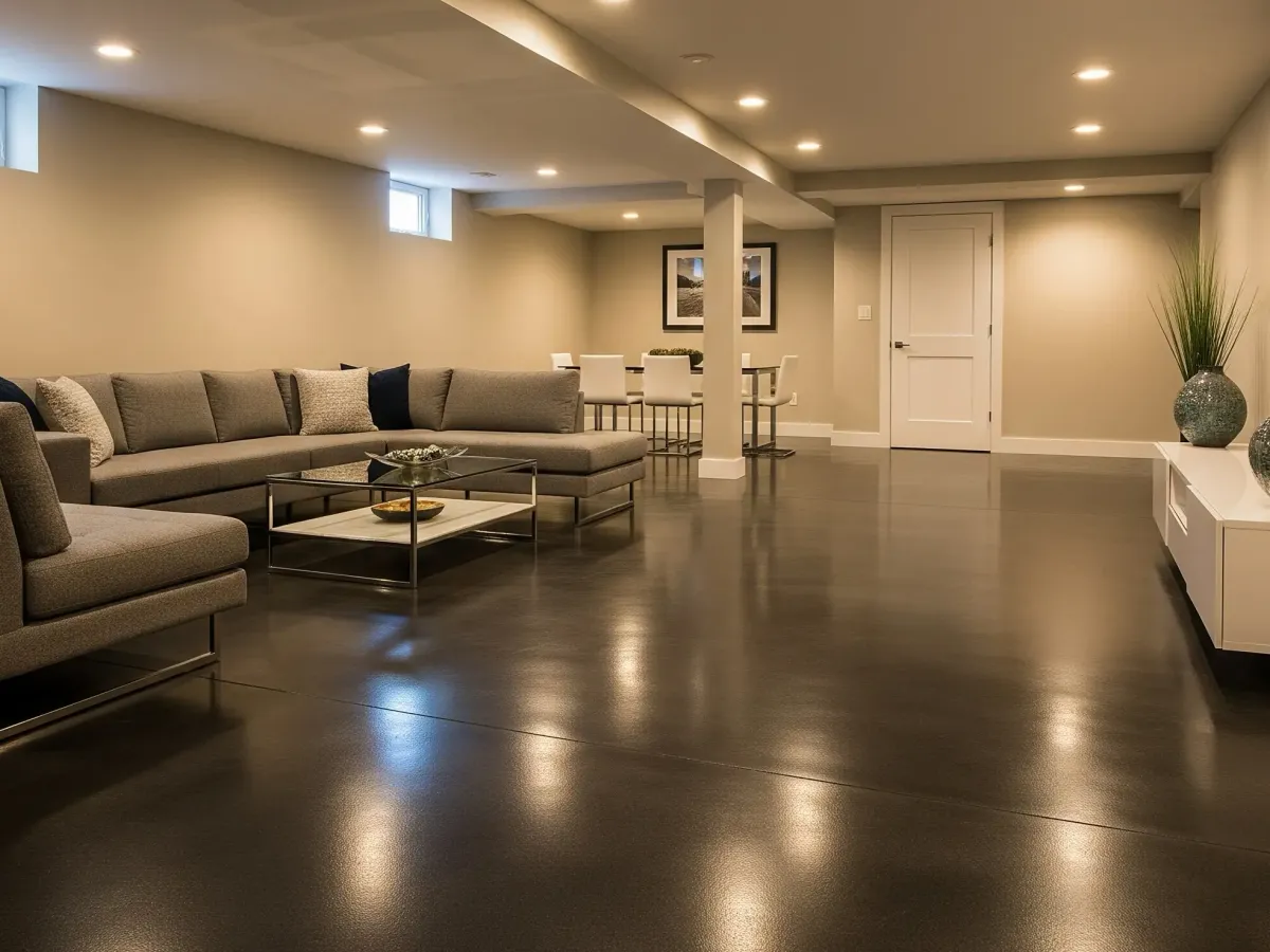 Floor Shield of Kansas City Finished Basement Living Area