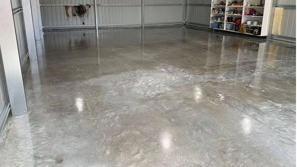 Floor Shield of Kansas City Clear polyaspartic floor coating over raw concrete