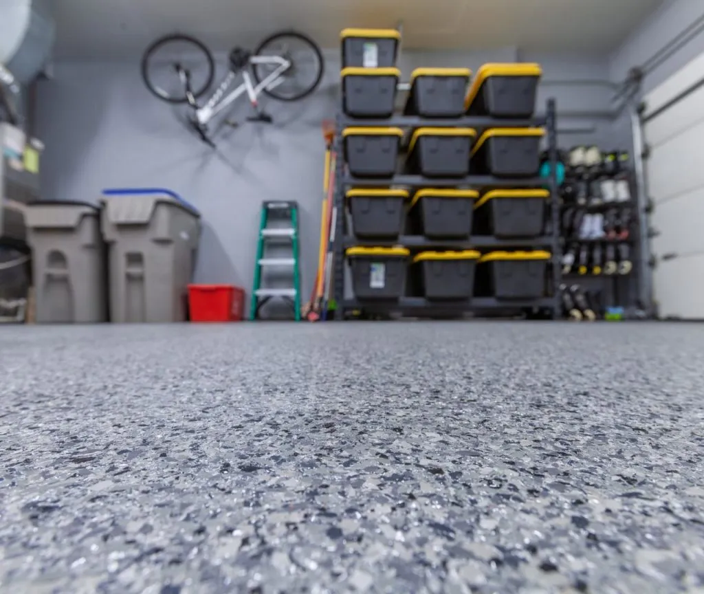Beautiful polyaspartic floor coating in commercial space